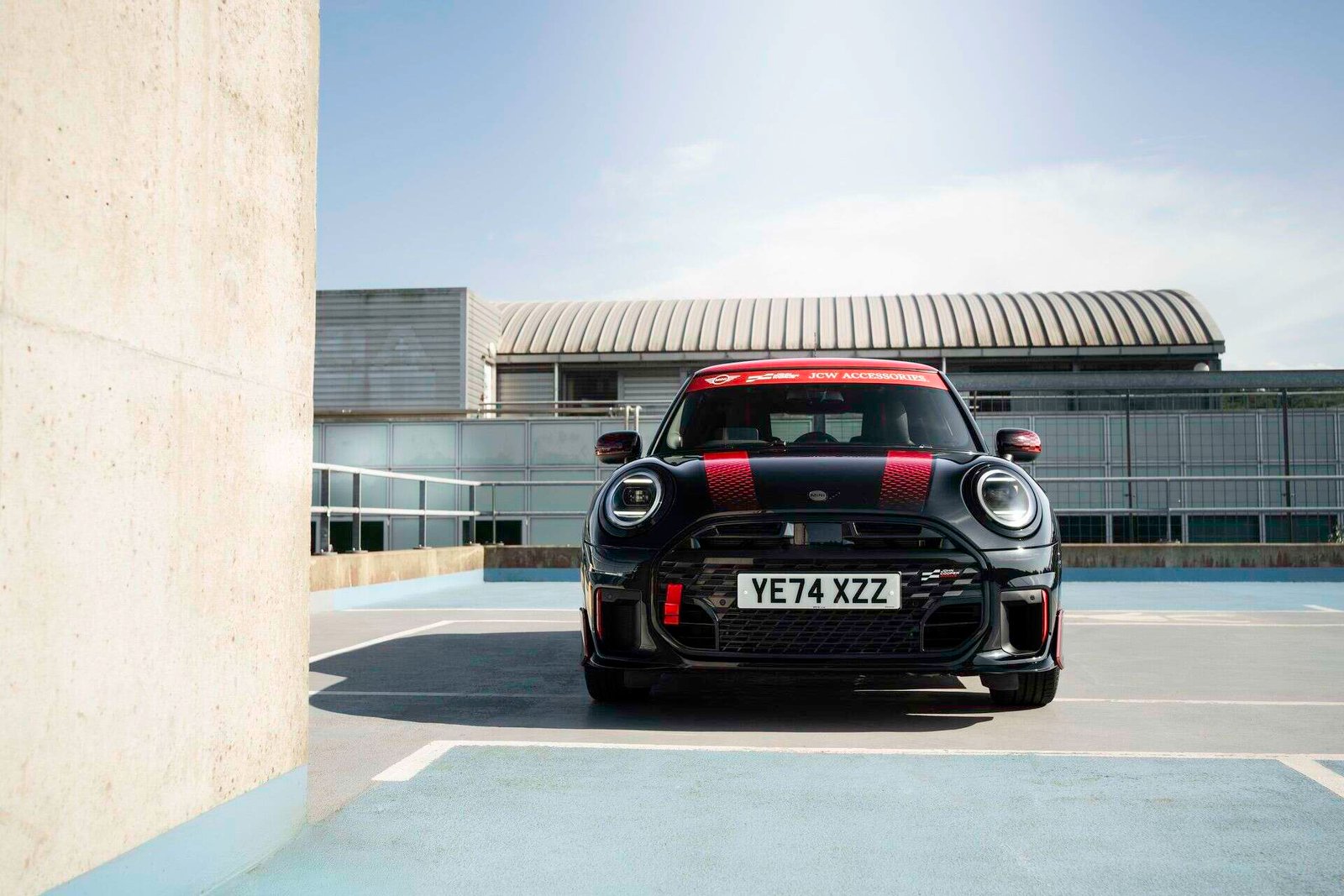 MINI Cooper with JCW aero kit and accessories, including winglets and spoiler