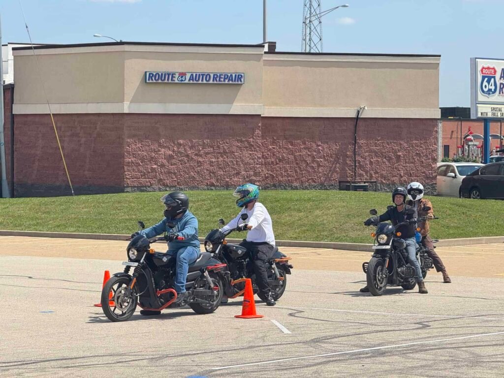arley-Davidson Street 500 training motorcycle on MSF range