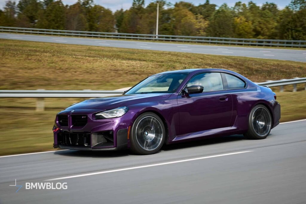 G87 BMW M2 in Twilight Purple on the race track