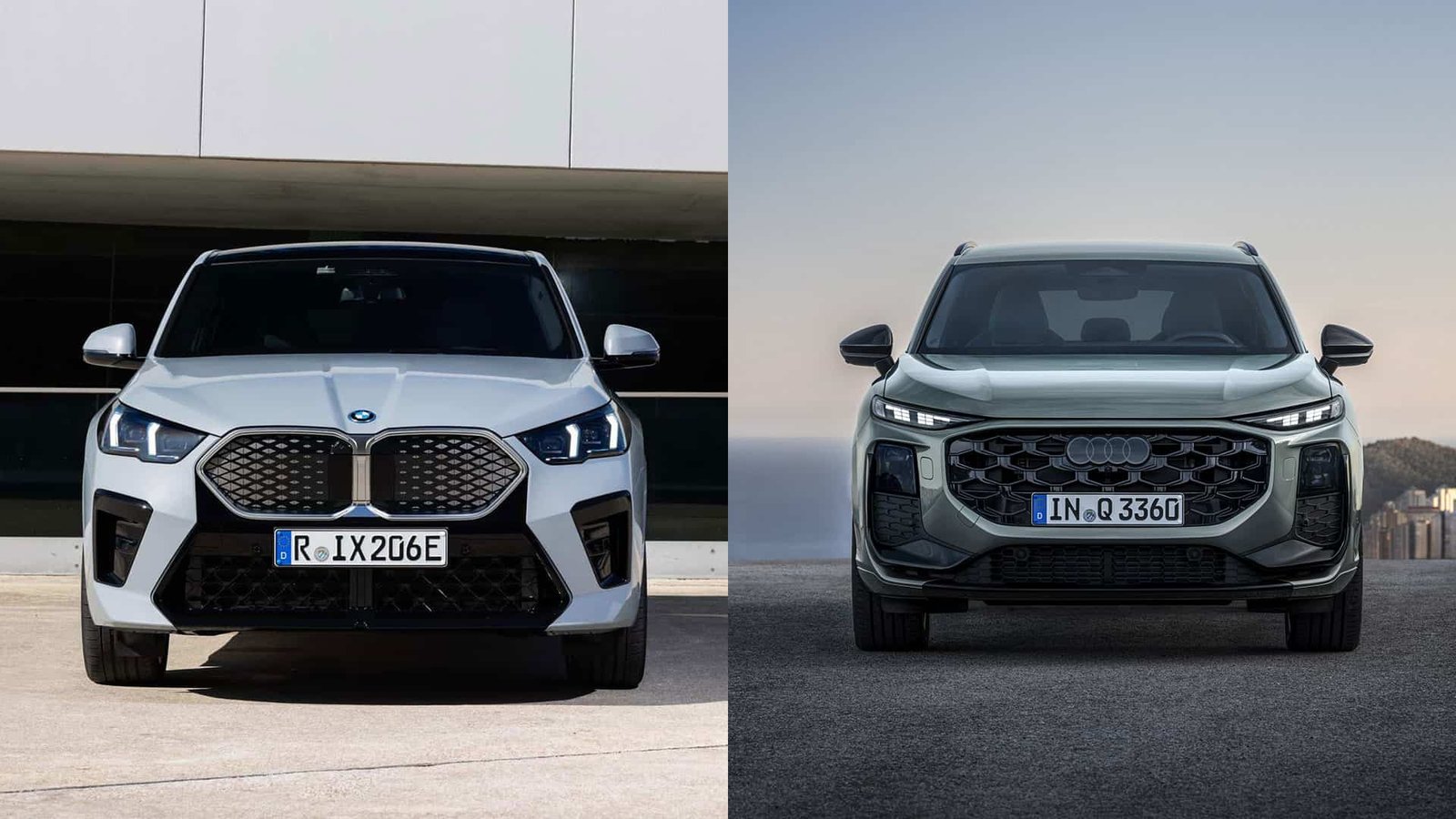 2026 Audi Q3 Sportback front design compared to BMW X2