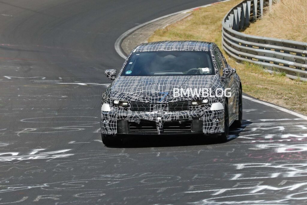 2027 BMW M3 ELECTRIC ZA0 PROTOTYPE TESTING at the NURBURGRING showing large air intakes