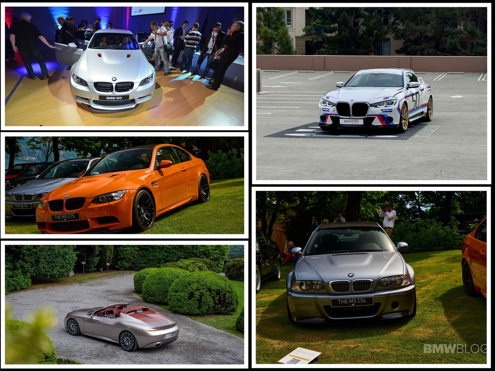 E46 M3 CSL, 3.0 CSL, and Skytop shown together — BMW’s most exclusive 21st-century special editions